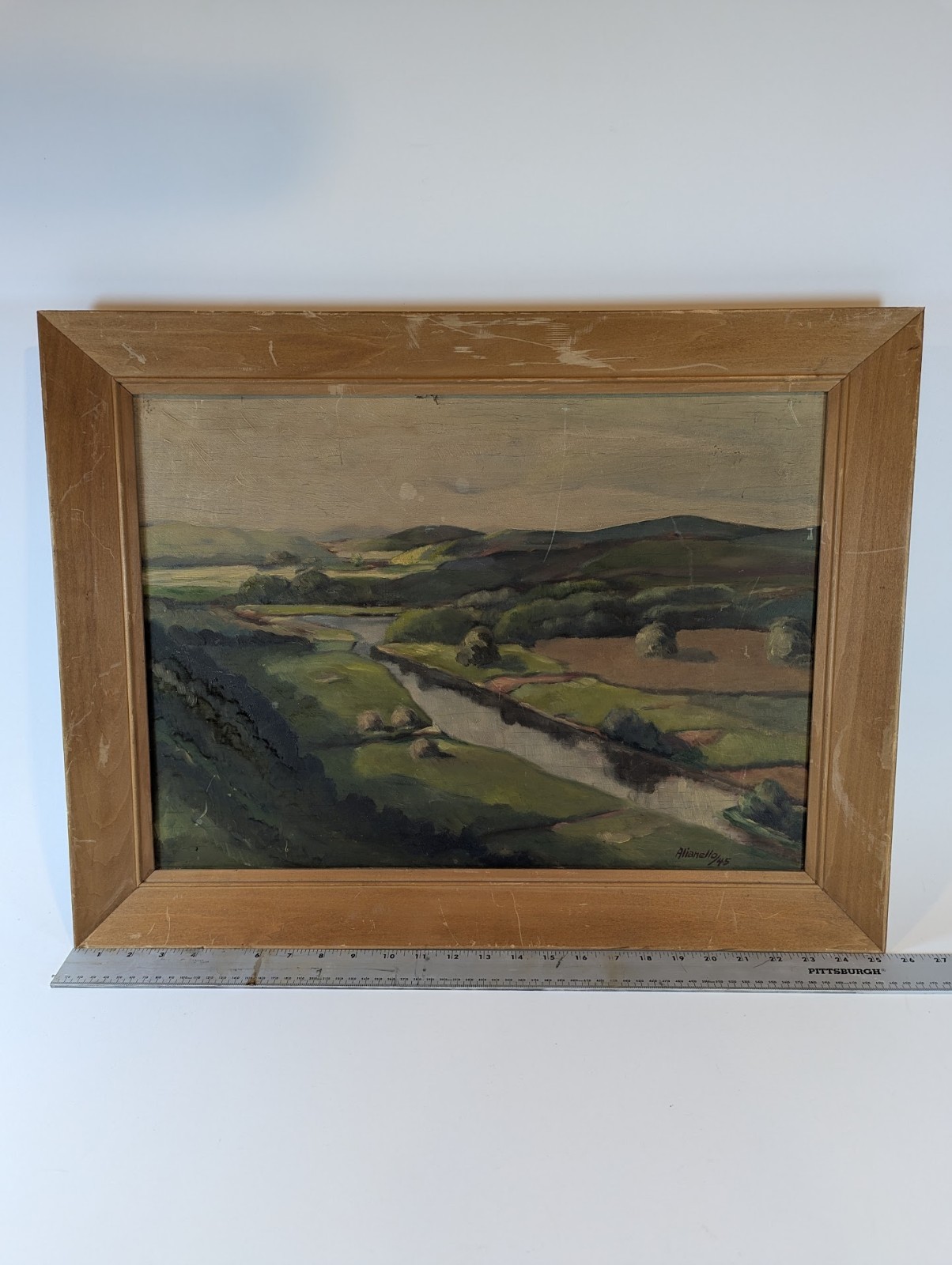 Untitled View From A Hillside, Oil(?) on wood, Alianello (1945)