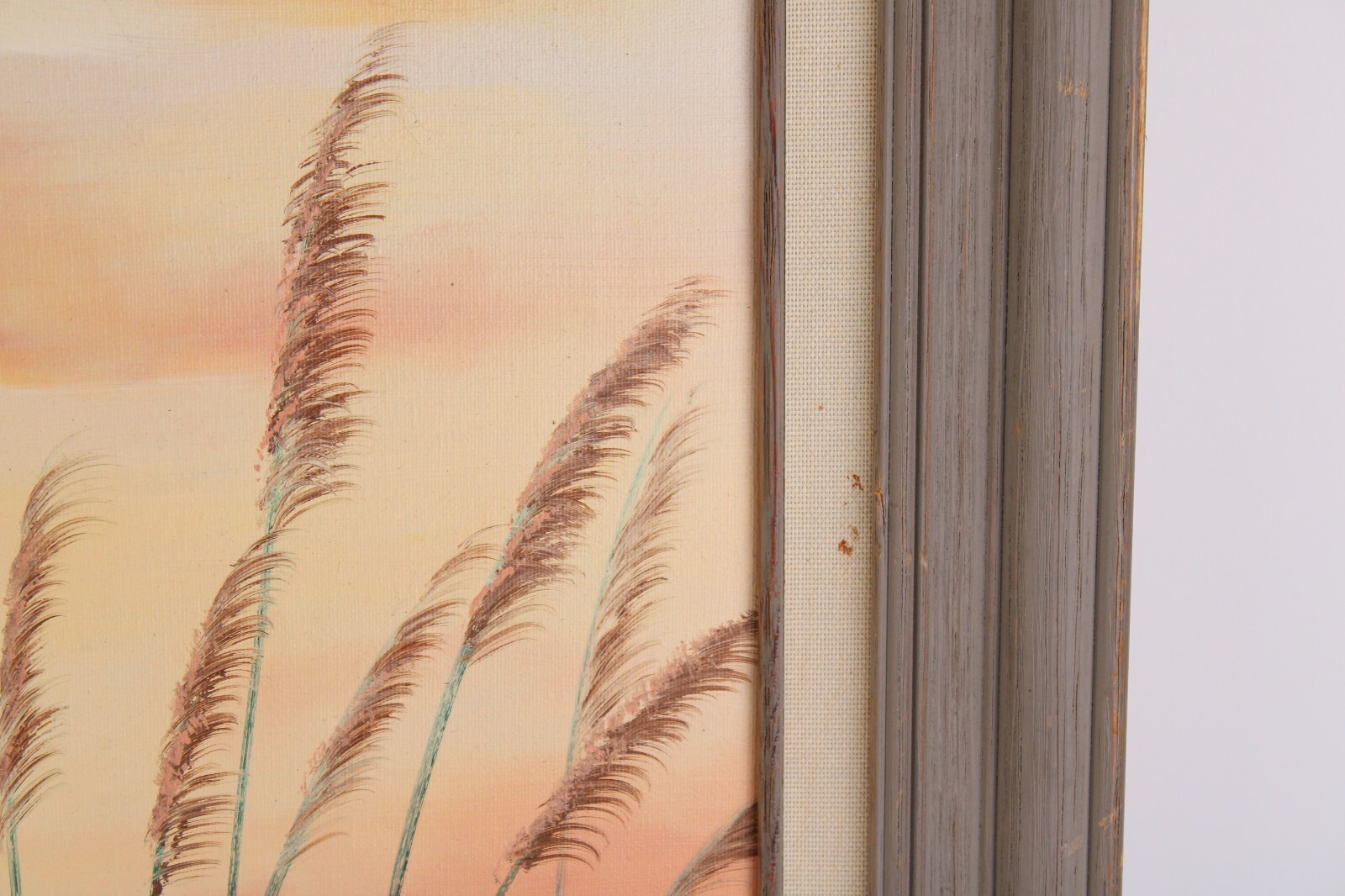 Vintage Sunset Seascape Beach Front Oil Painting On Canvas Signed Robertson