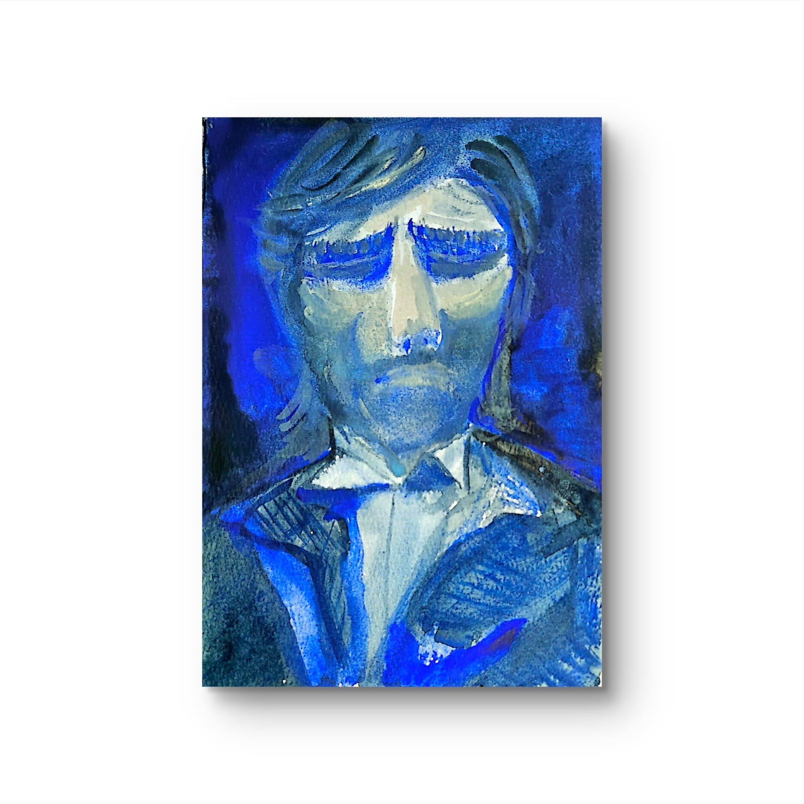 A Man In Pain Original Expressionism Watercolor On Cotton Paper Abstract 5×7