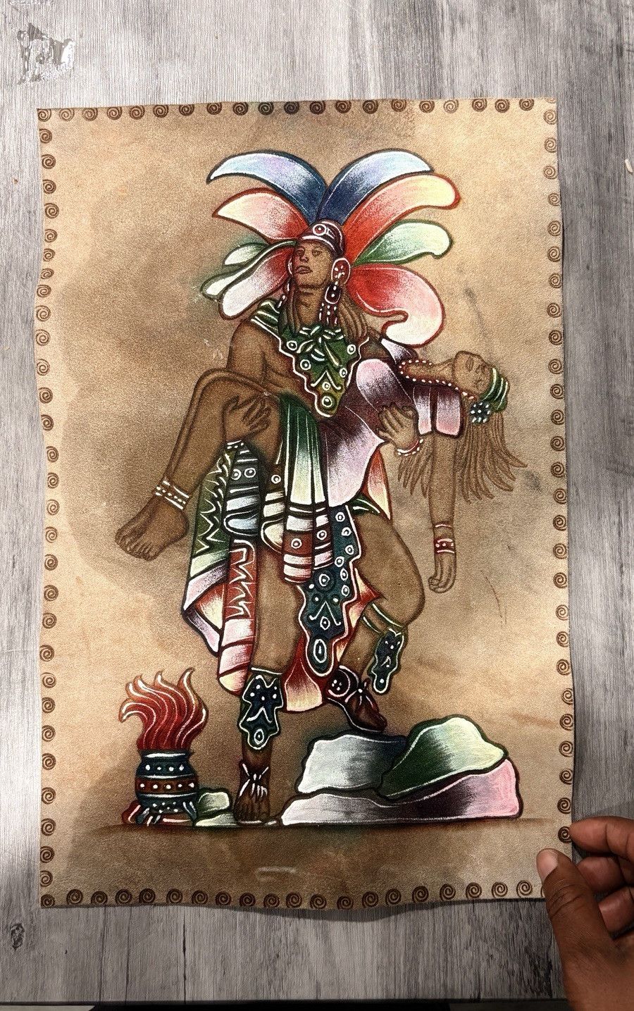 Folk Art Figure Painting – People Theme, Unframed Single Piece Artwork