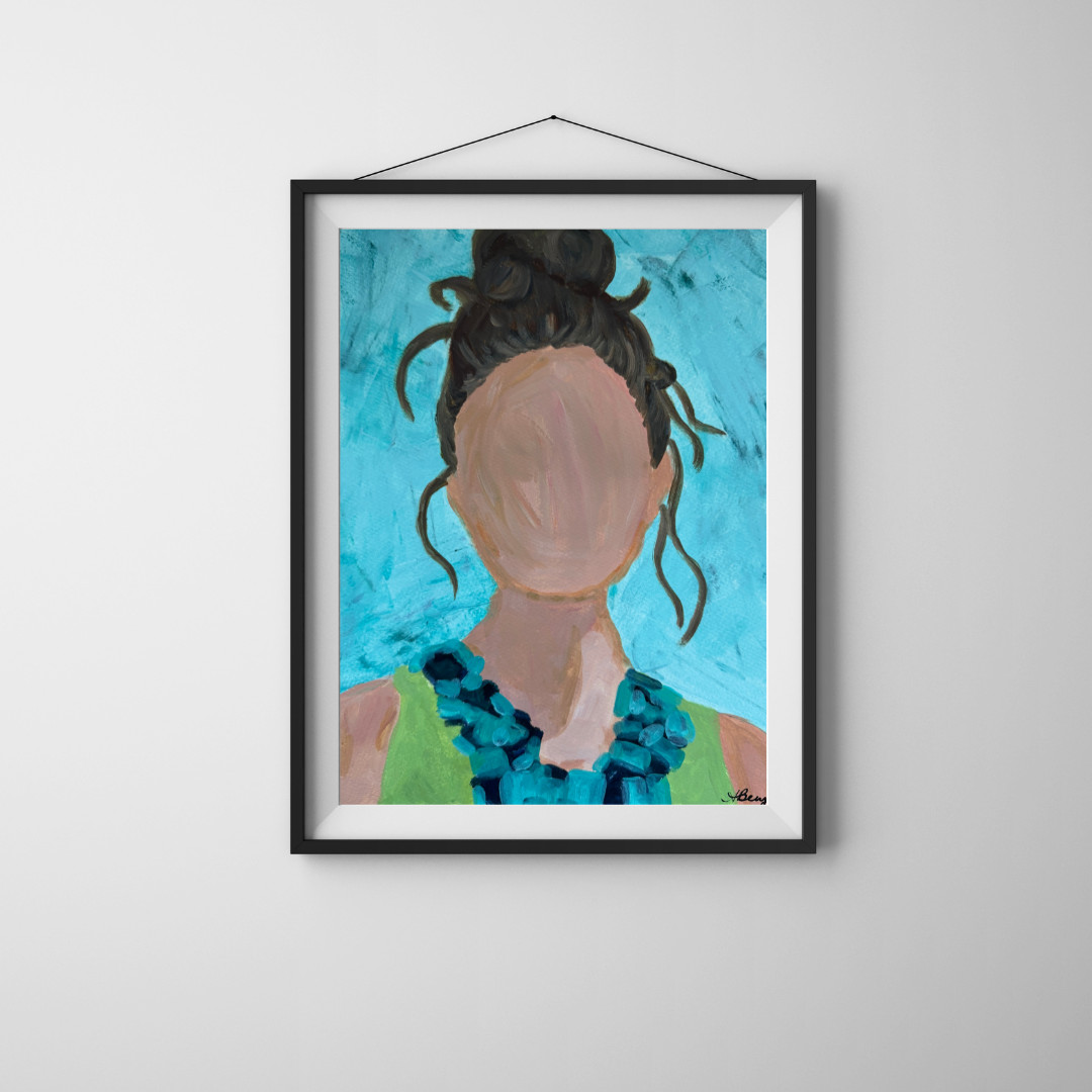 Abstract Expressionism Acrylic Art on 9×12 Paper – Female Portrait
