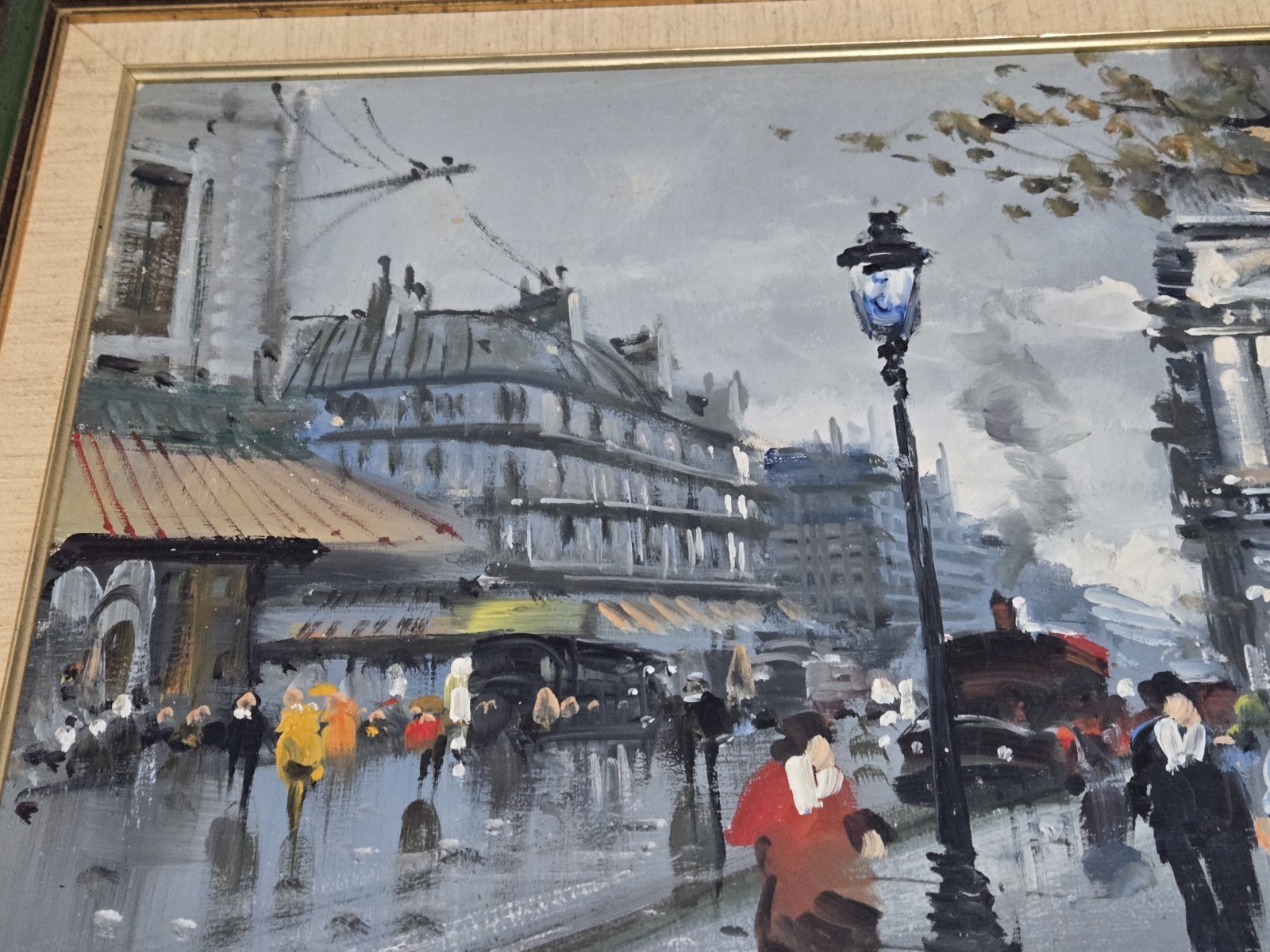 Original Painting On Canvas Post-Impressionist Framed, Matted Signed 24×32 OOAK