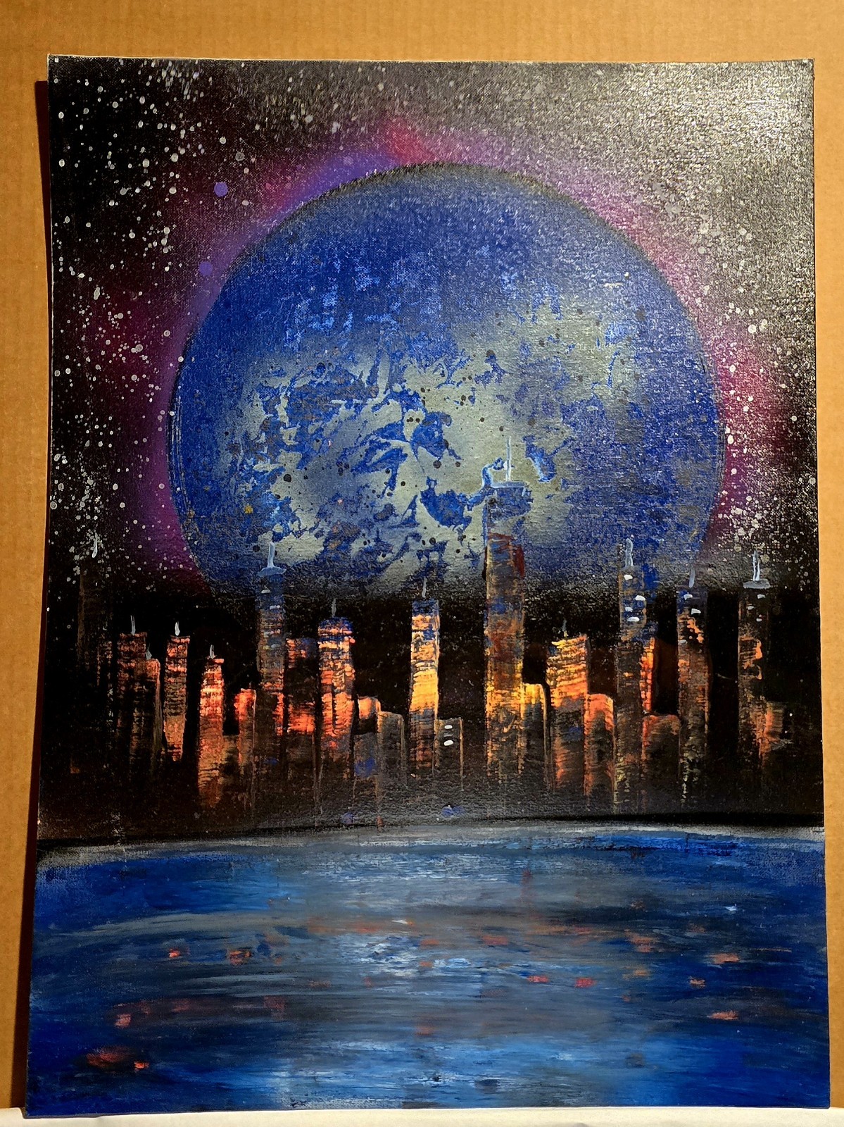 18″ X 24″ Original Painting City Lights