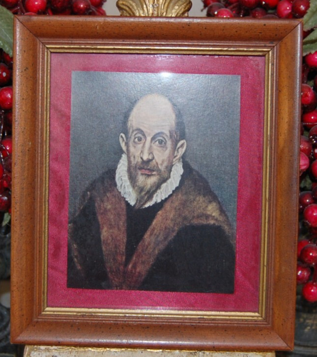 VTG 1970’S FRAMED ART PRINT OF EL GRECO SELF-PORTRAIT OR PORTRAIT OF AN OLD MAN