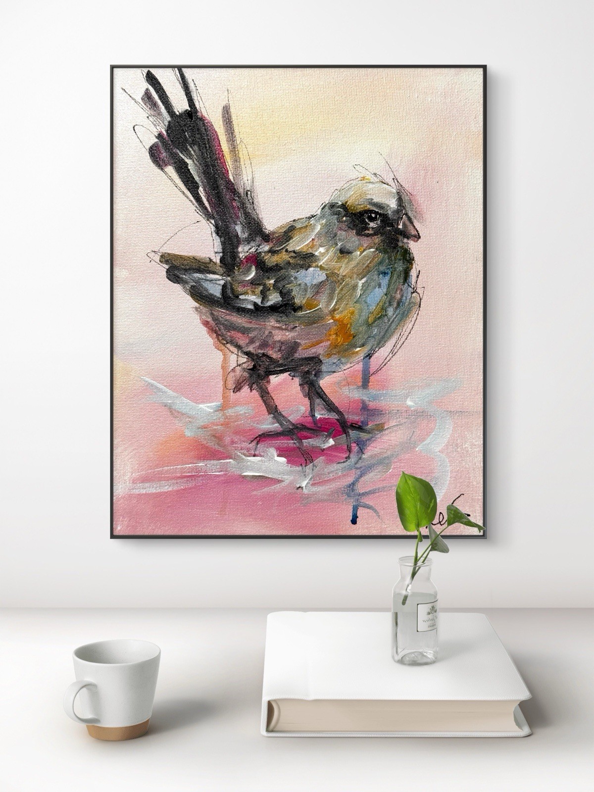 SAMATOWIC Original Abstract Bird Expressionism 8×10 Handmade Signed Fine Art 251