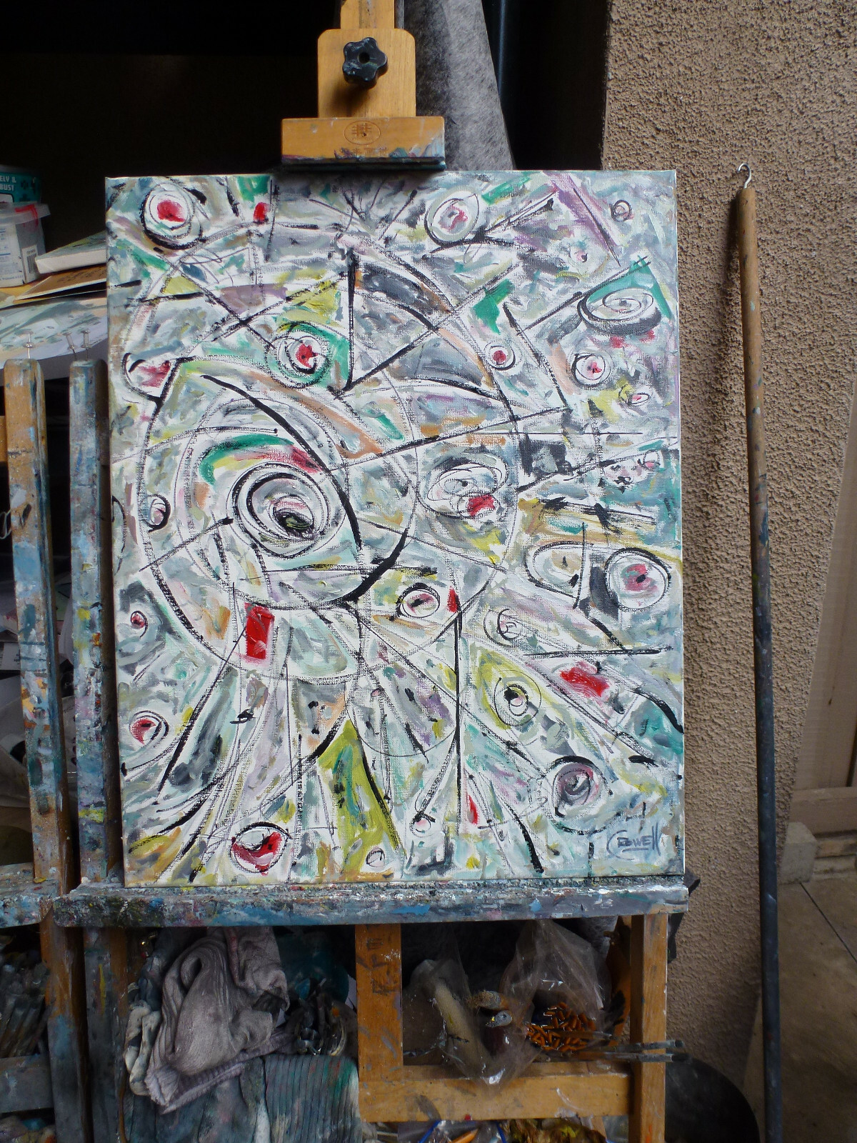 EXCESSIVE ARTISTIC FORCE #01 NEW original abstract 16×20 painting signed Crowell