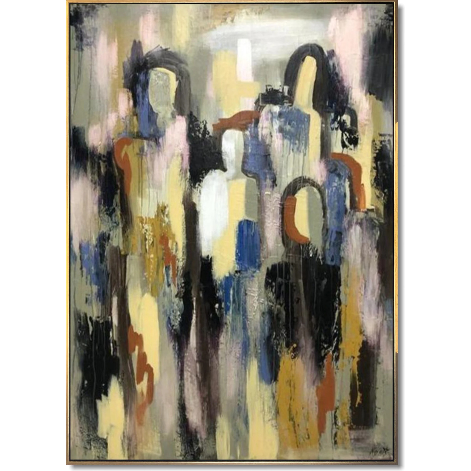 Oversize Abstract Colorful Paintings On Canvas Human Artwork Person Wall Art