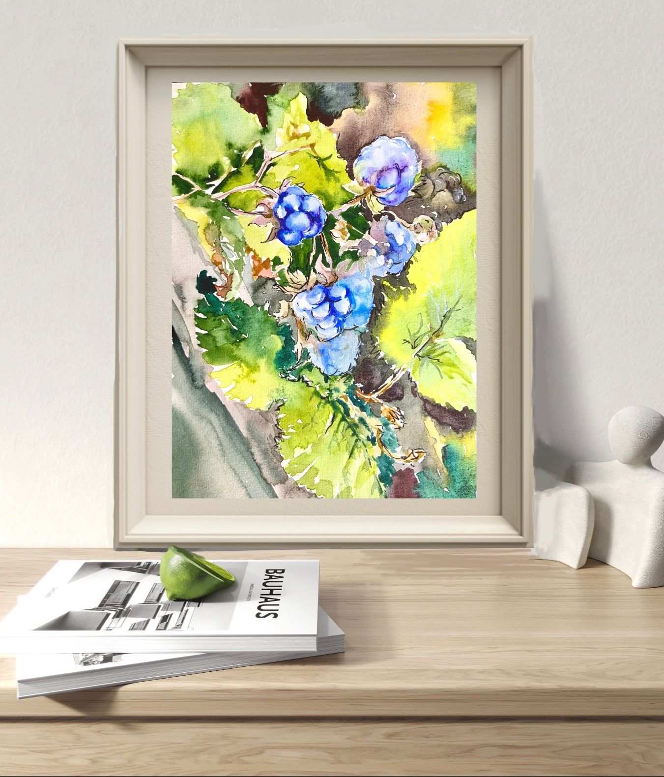 Original watercolor painting «Blackberry» 20.5×14.5 cm. By I. Tarasova