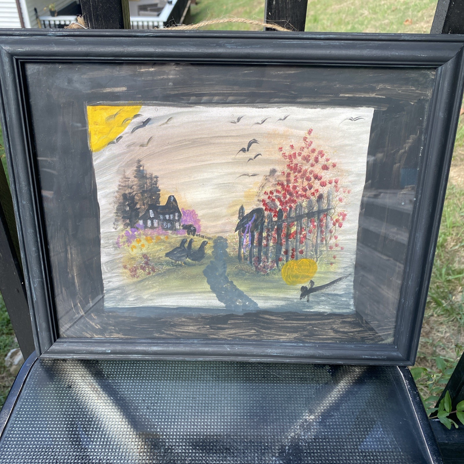 Upcycled Thrift Store Art Handpainted Ooak Halloween
