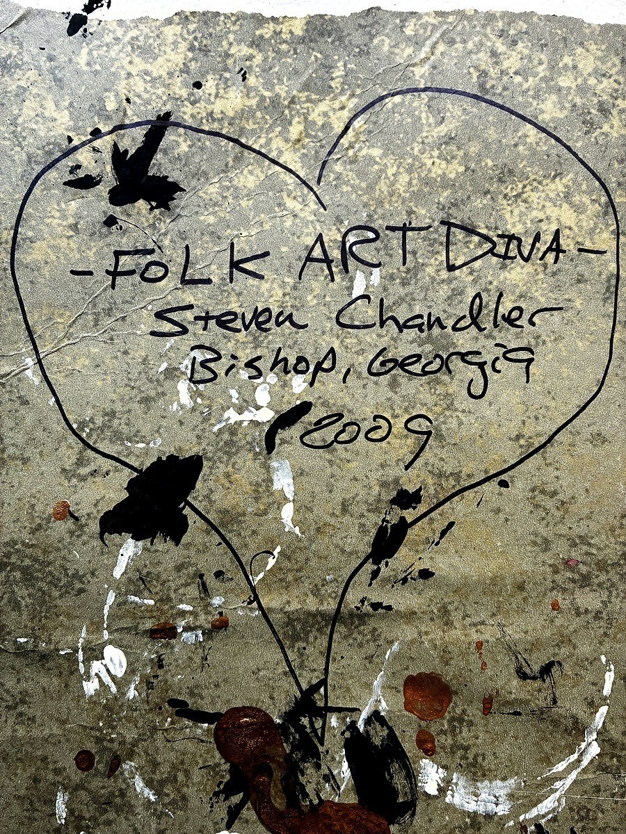 Steven Chandler 2009 Painting A REAL FOLK ART DIVA Georgia Red Mud Artist