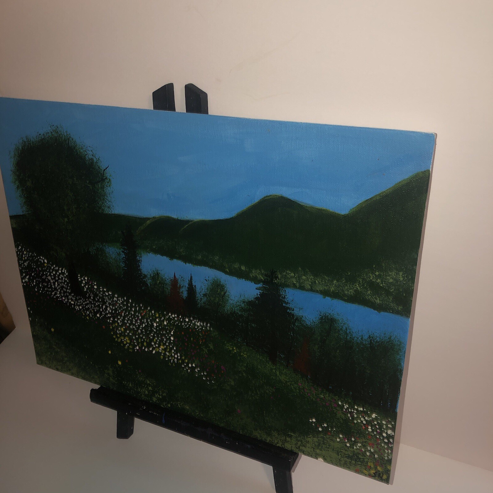 Handmade Acrylic Landscape Meadow Acrylic Painting Wall Art Gift