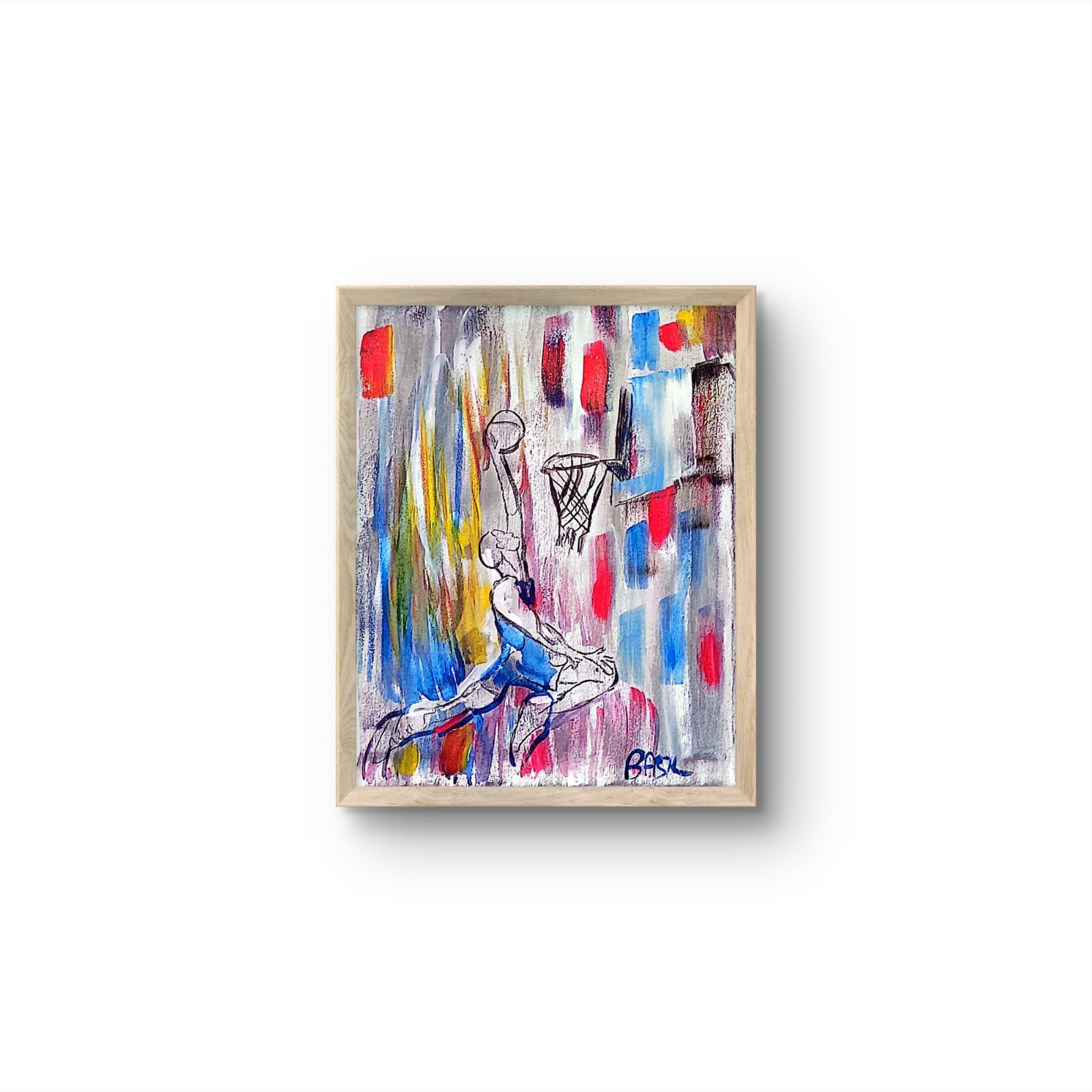 Basketball Dunk Contemporary Expressionist Original Painting.