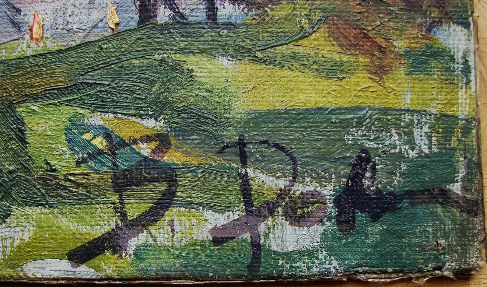Ukrainian Soviet USSR Oil Painting landscape impressionism river forest trees