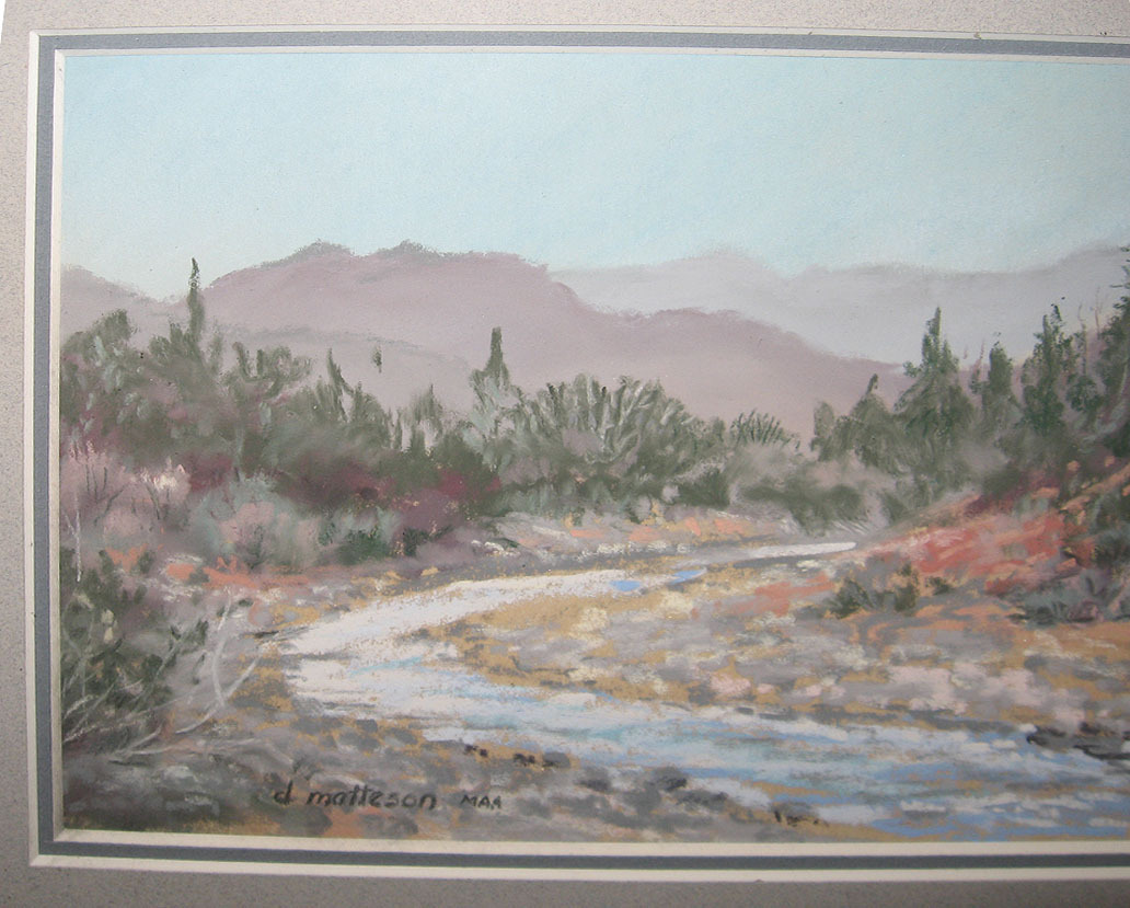 Impressionist Pastel of Wyoming River Landscape Listed Cody Wyoming Artist