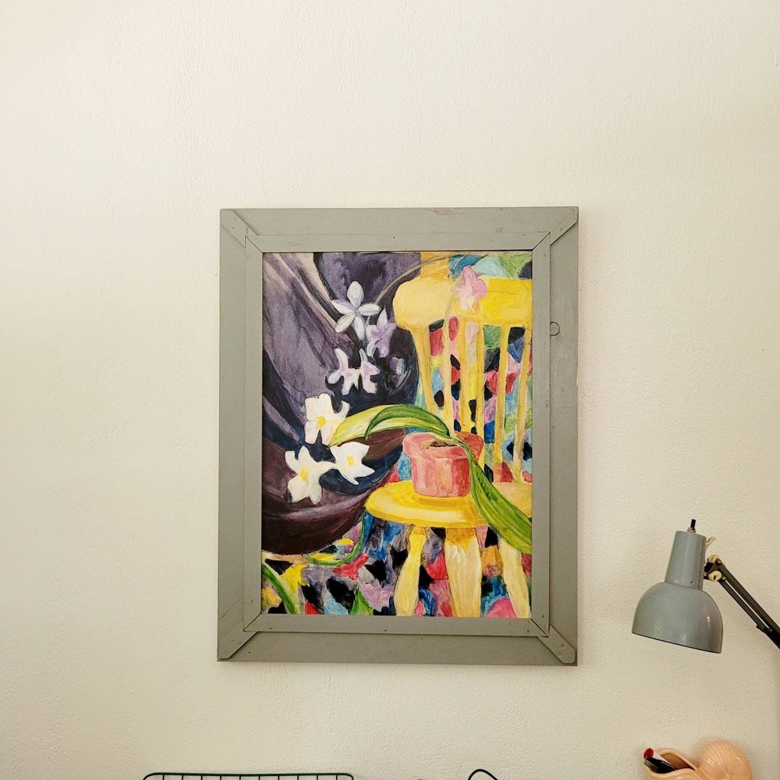 VNTG Oil Painting Framed Orchids #25