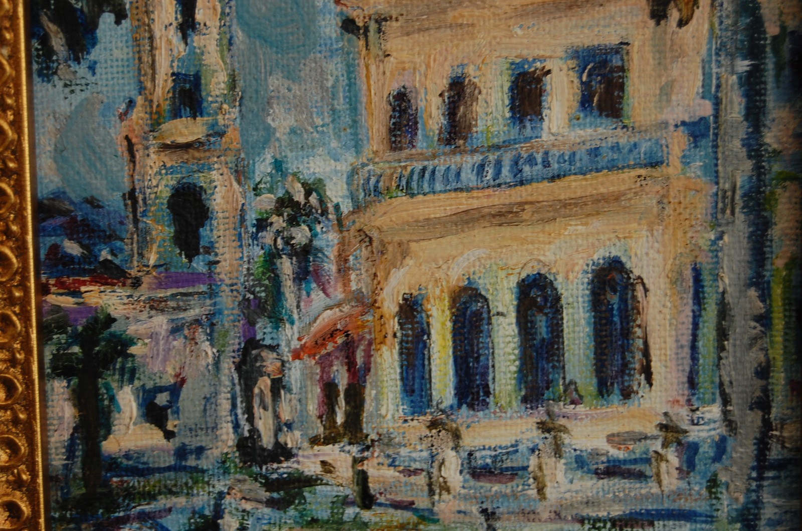 FRAMED ORIGINAL OIL COLONIAL BUILDING SCENE OLD TRINIDAD CUBA SIGNED HECTO VIDAL