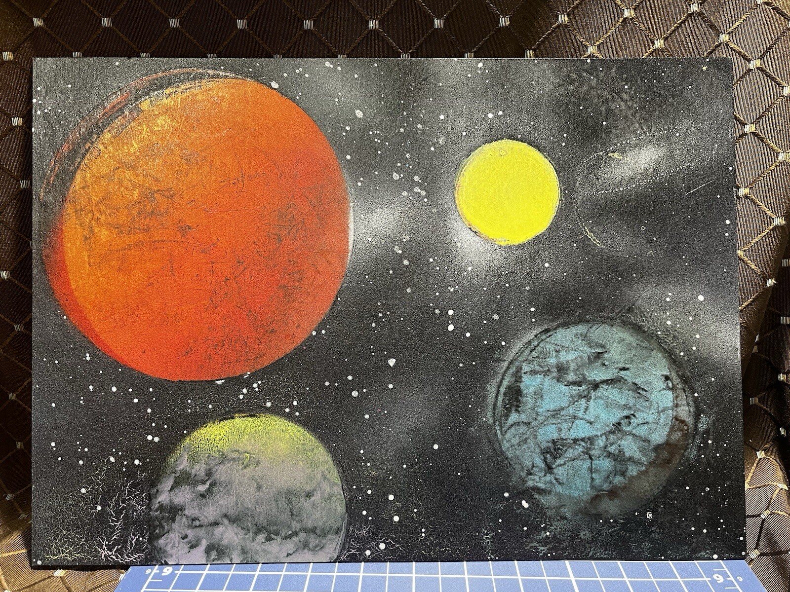 “Deep Spaces” Original Space Painting Terry Rosler 10×14 Fiberboard