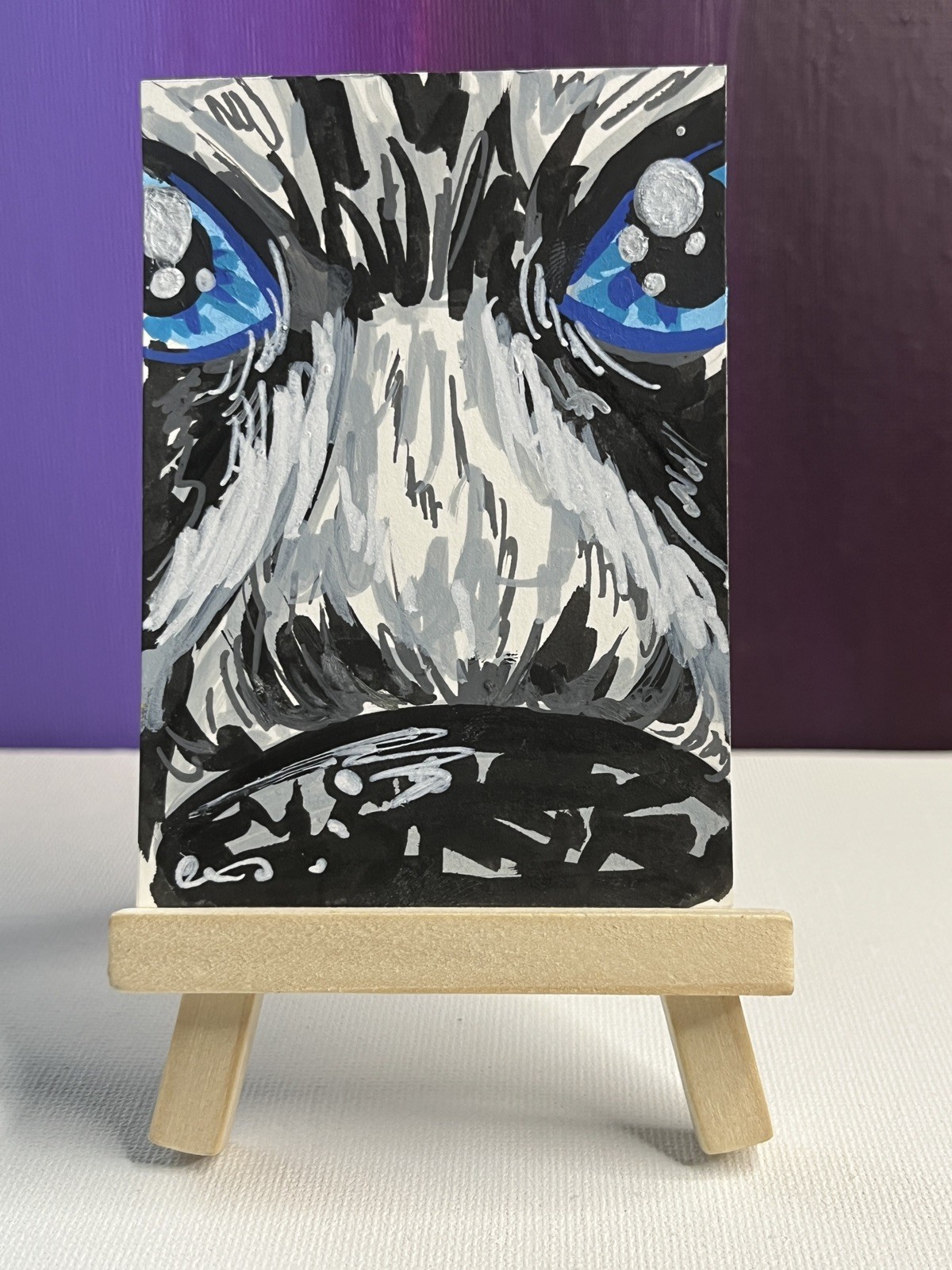 ACEO Original Painting Animals Nature Dog Pet Nosy Art By ShortbusExpress