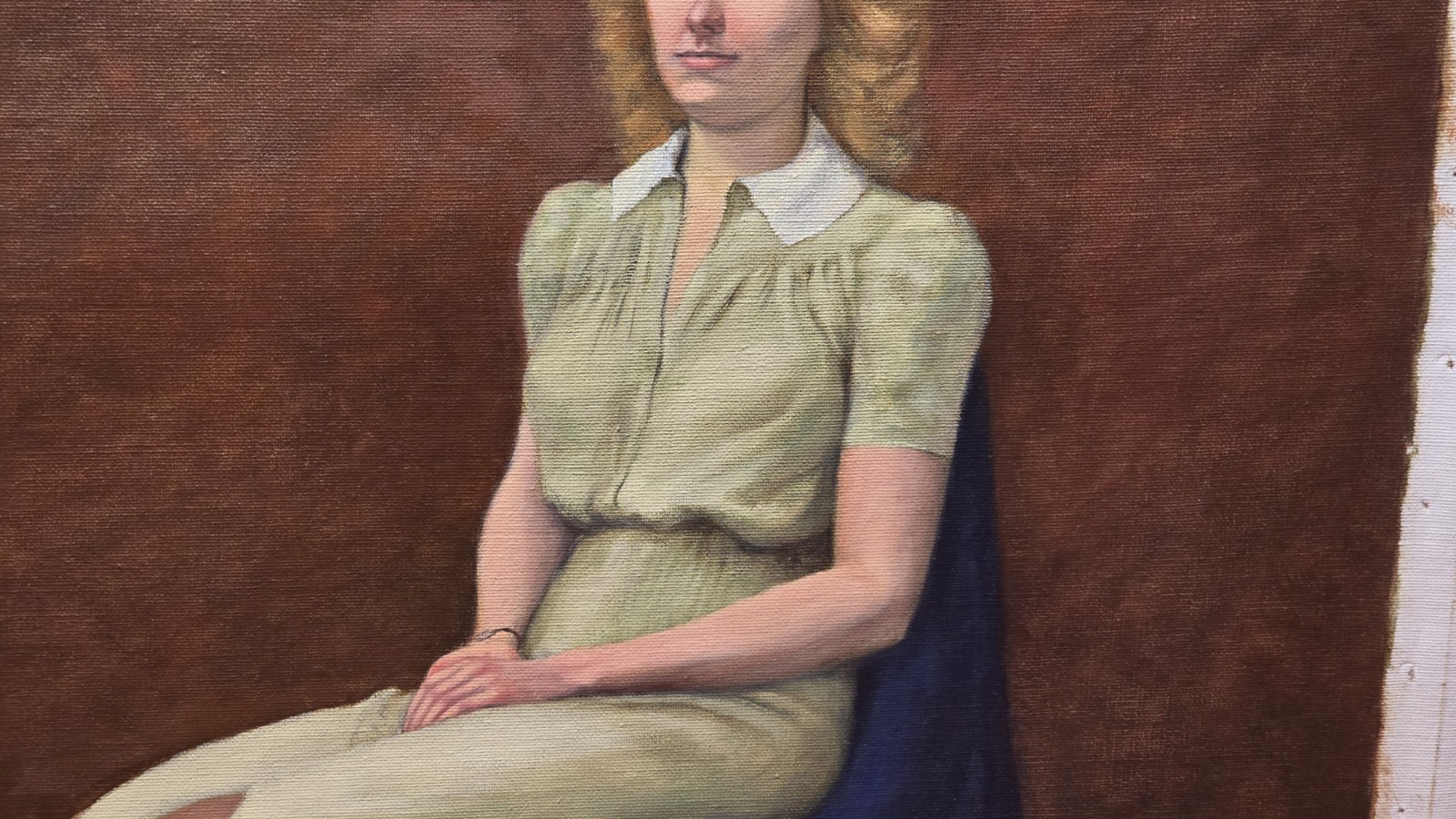 Original Oil Painting Portrait of Joyce Owen M Shaw 1982 PAFA 20×24