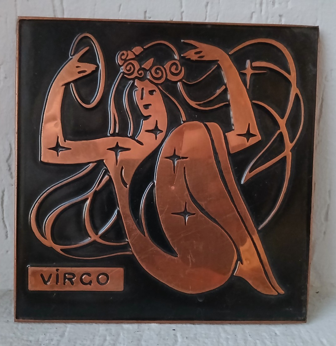 Antique painting on copper. Copper embossing. USSR.