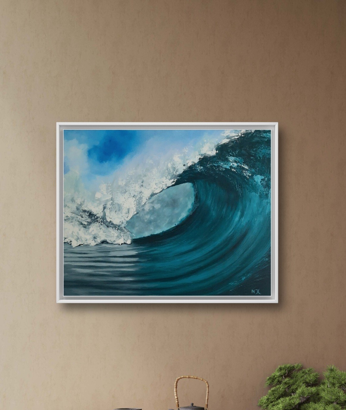 Original Meer Landschaft Gemälde Welle Sonnenuntergang Unikat, Seascape Painting