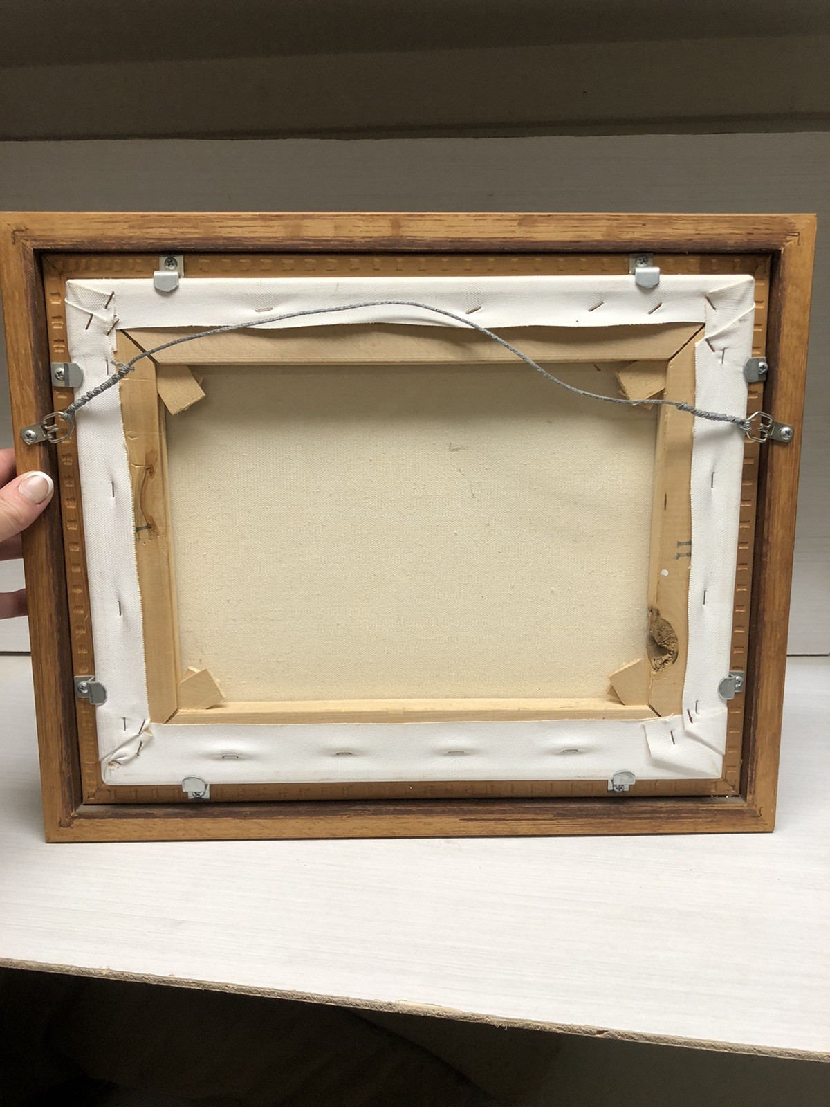 VTG Original signed Oil On Canvas Framed Art Rustic Cottage Scene 13.5 X 16.5”