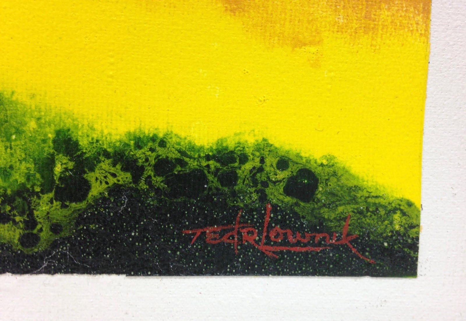Vintage Ted R. Lownik Signed Authentic Abstract Art 15×13″ Framed Painting