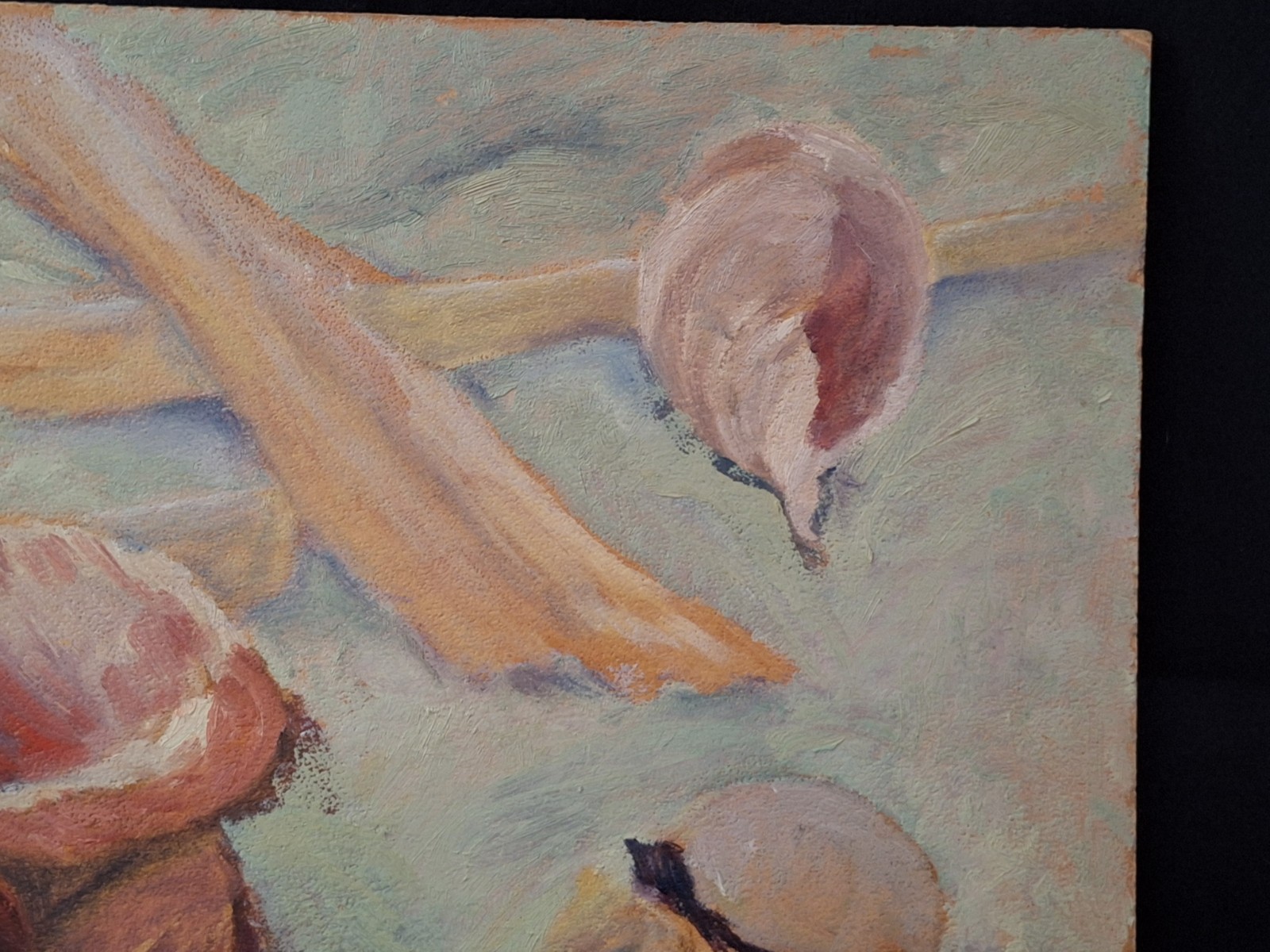 Original Seashell Impressionist Still Life Painting 16×20″ unframed