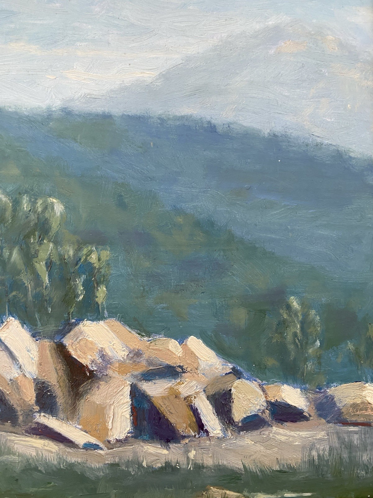 Lutzker Ca. Plein Air Eucalyptus Tree Foothill Landscape Impressionism Painting