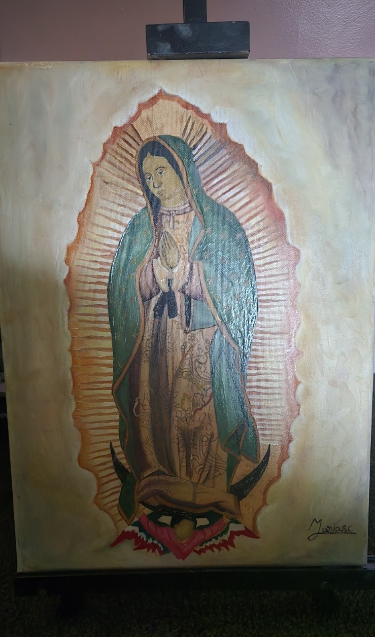 Our Lady of Guadalupe: Original Handmade Oil Painting (12×16 in)