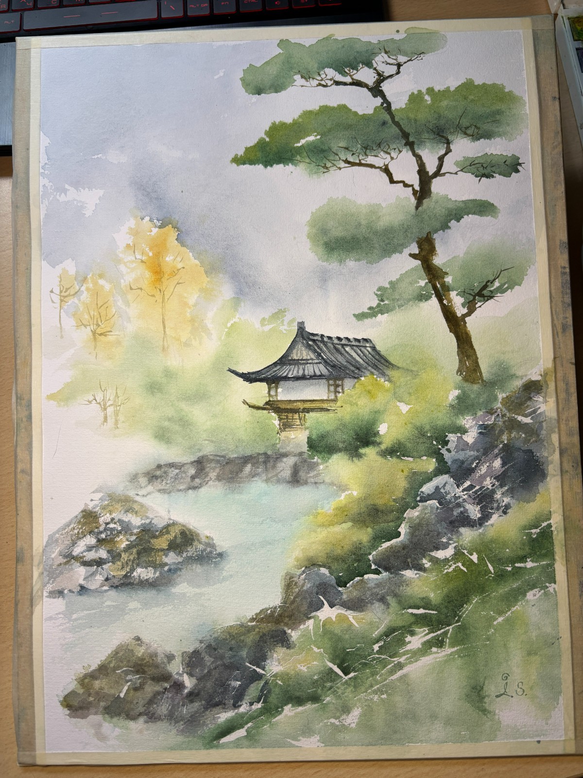 Chinese Original Watercolor Paintin Landscape Art Home Decor 10*15 Oriental Art