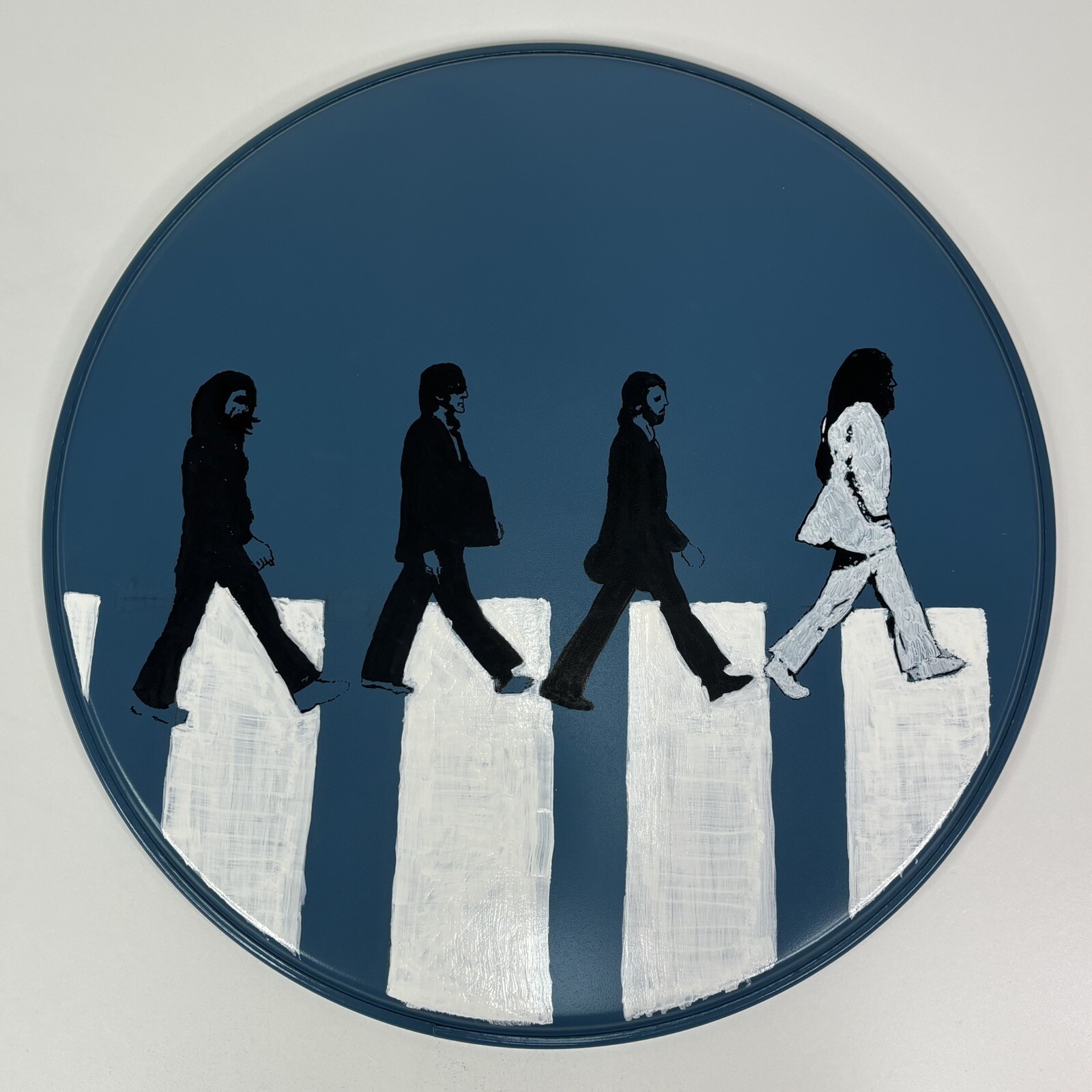 Abbey Road Fan Art, The Beatles 20” Drumhead, Wall Hanger, Custom Hand Painted
