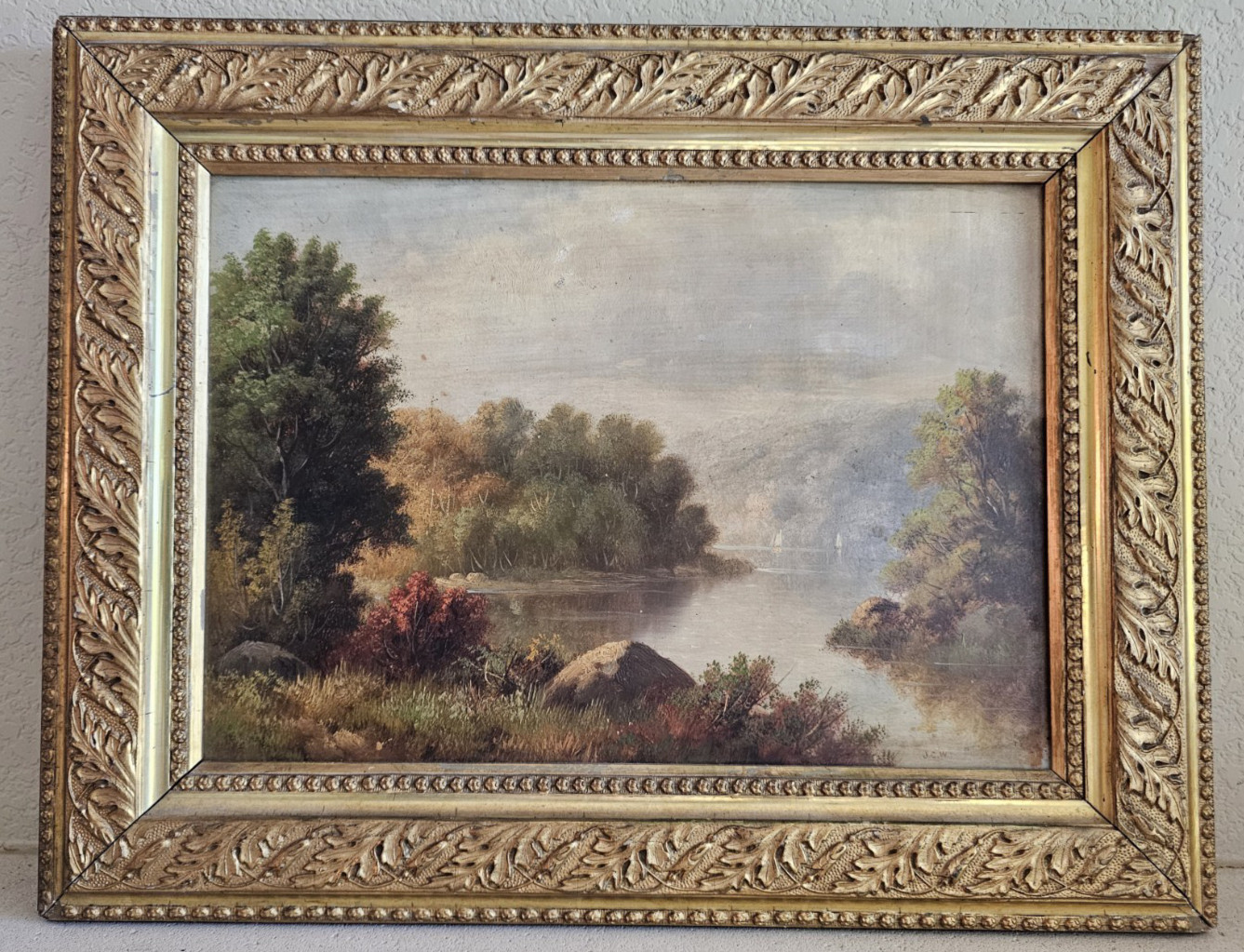 19th Century Scottish Romantic Landscape by John Crawford Wintour Framed