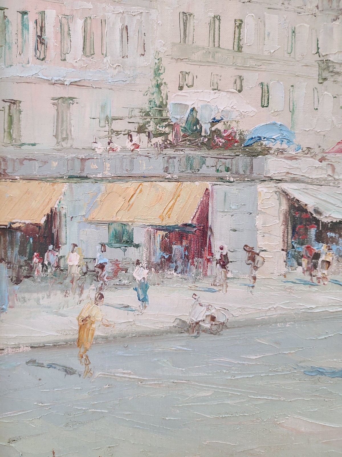 ANDRE GISSON original Oil Painting, Paris Street Scene,Park. One Of His Finest!