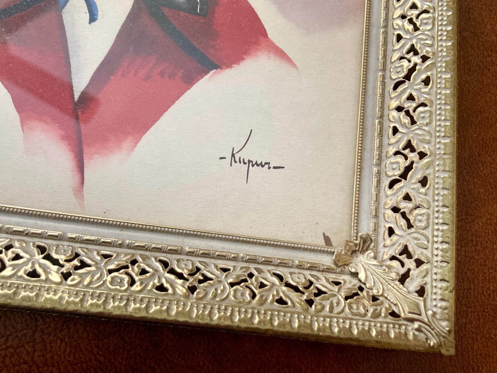 Vintage Ruben Kupur MCM Fashion Lady Portrait Signed «Kupur «9.75»X 11.75″ Frame