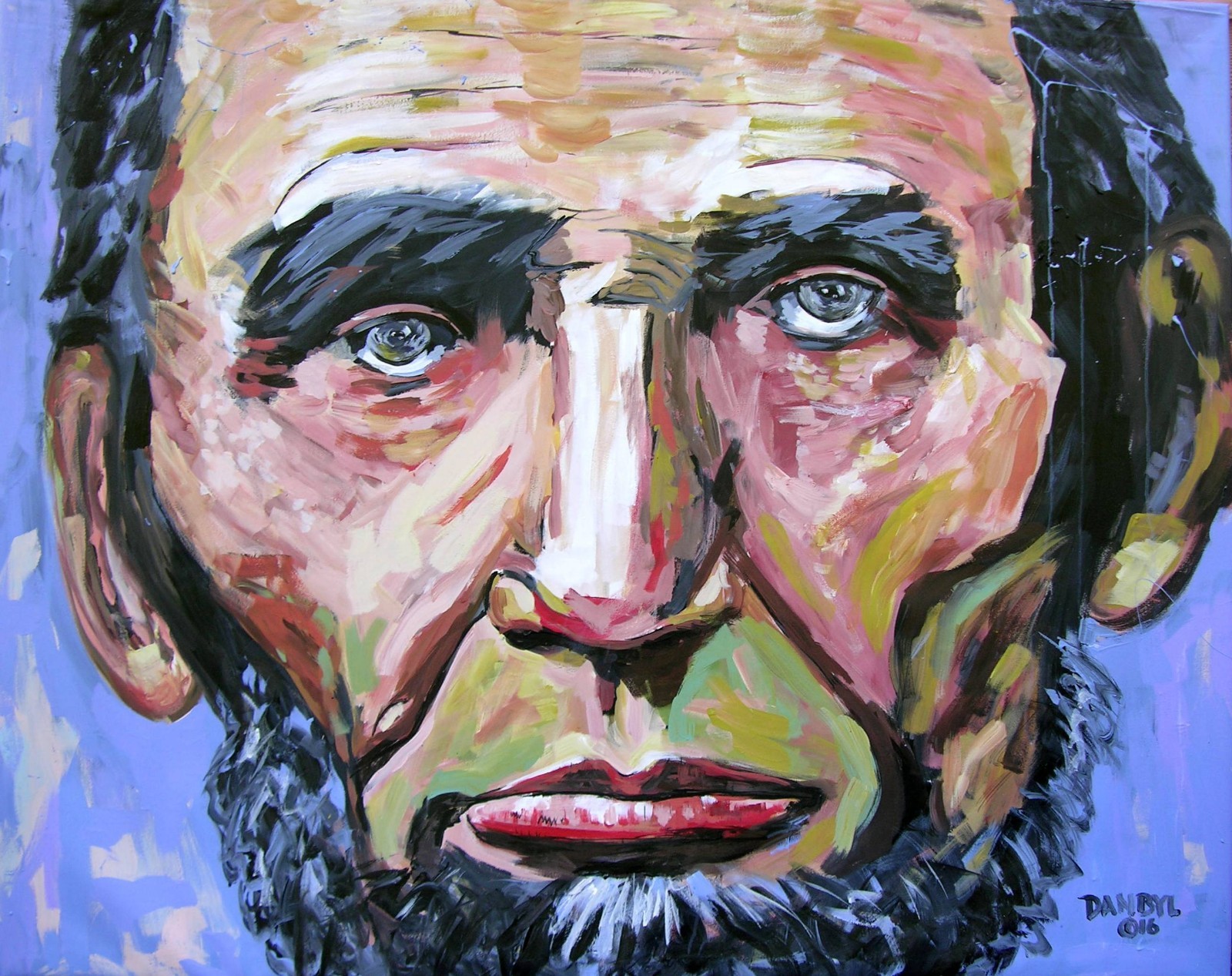 President Abraham Lincoln Original Art PAINTING Artist DAN BYL Patriotic 4x5ft