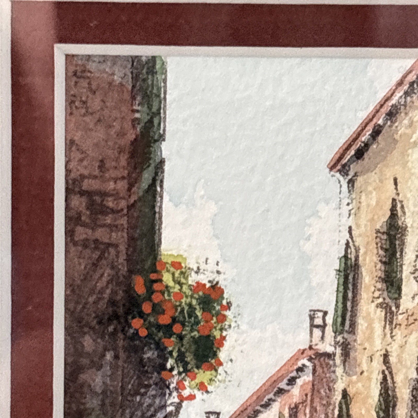 Venice Paintings Pair Signed Watercolor Gold Frame Vintage Canal Gondolier