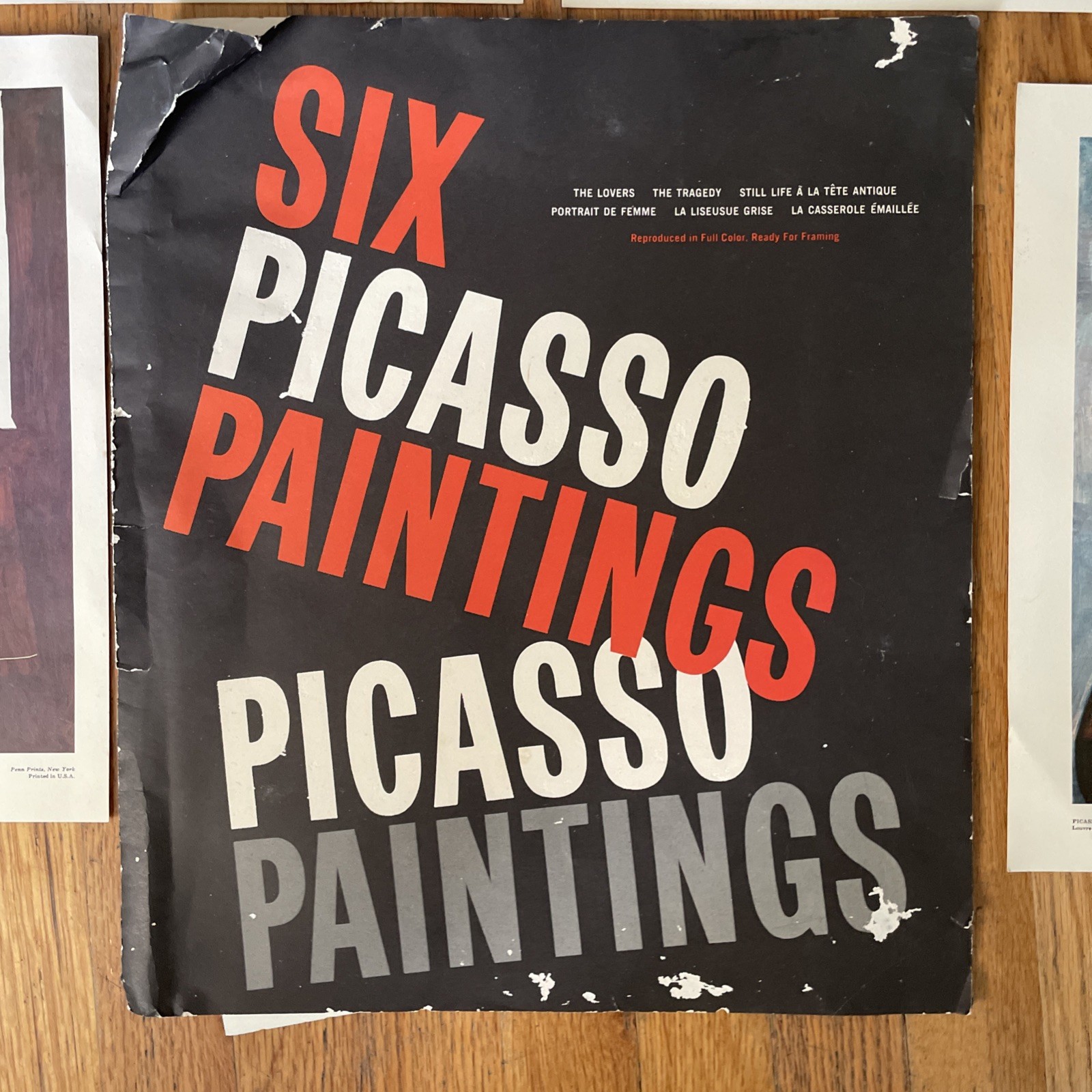 VTG 1960s Pablo Picasso 6 Prints 16” X 13” Penn Prints New York USA Lithograph
