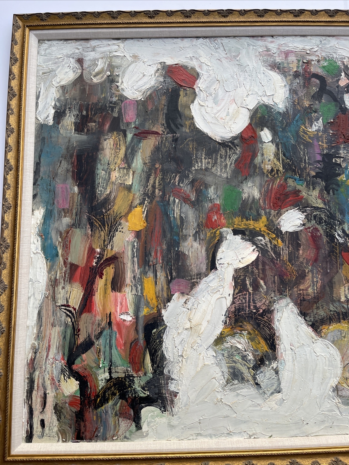 Jo Cain PAINTING ANTIQUE EXPRESSIONISM Mid Century AMERICAN CUBISM RARE Large