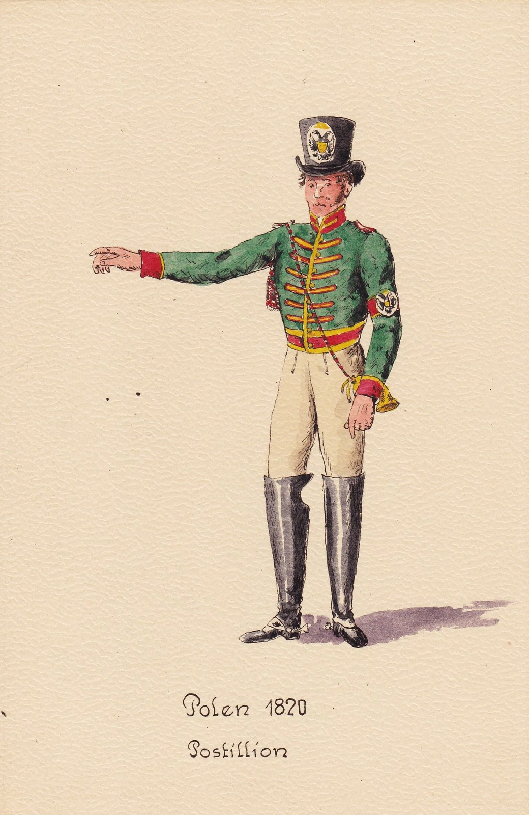 Post post Poland 1820 postillion watercolor watercolor drawing drawing