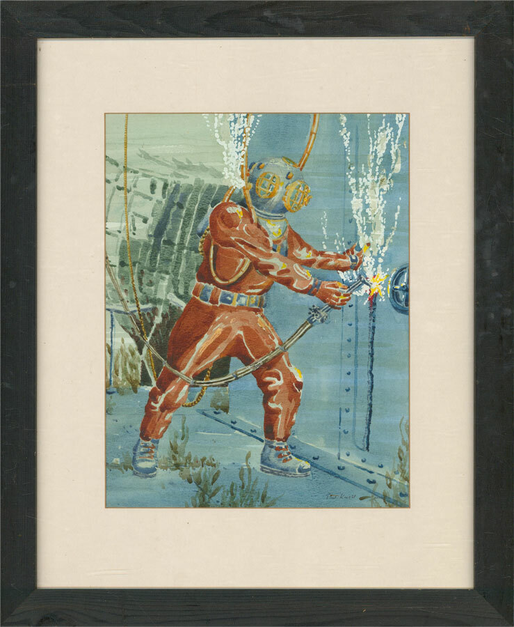 Phil Knight – 2010 Watercolour, Deep Sea Diver