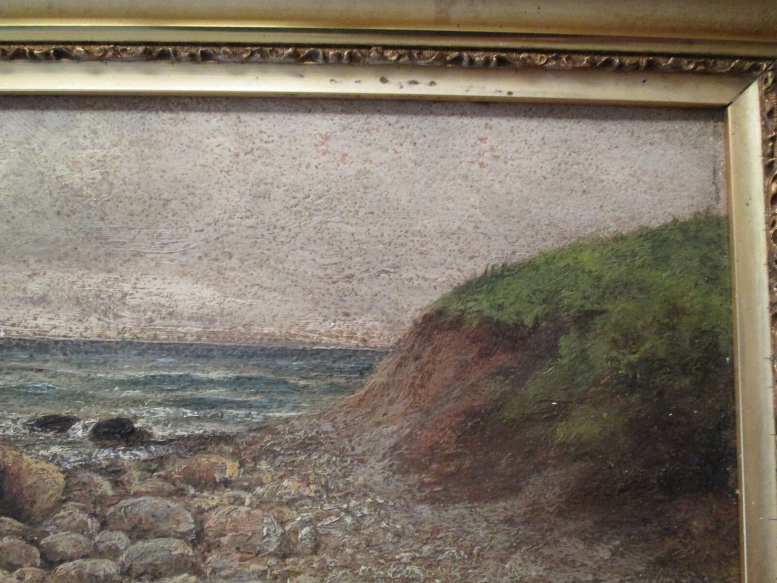 ANTIQUE LANDSCAPE OIL PAINTING PLEIN AIR IMPRESSIONIST WATERFALL PRIMITIVE OLD