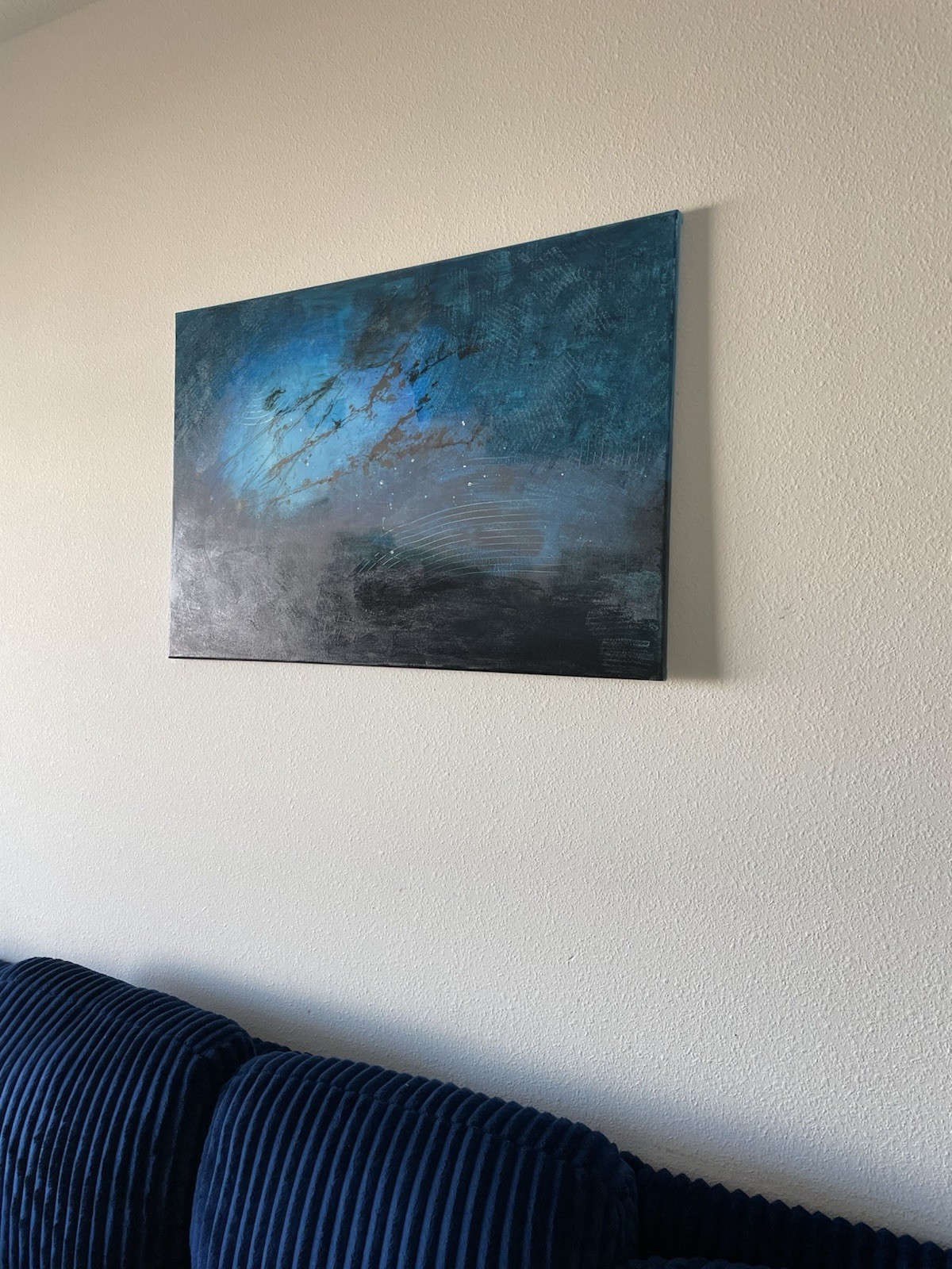Coastal Waters Acrylic Pour Painting On Stretched Canvas