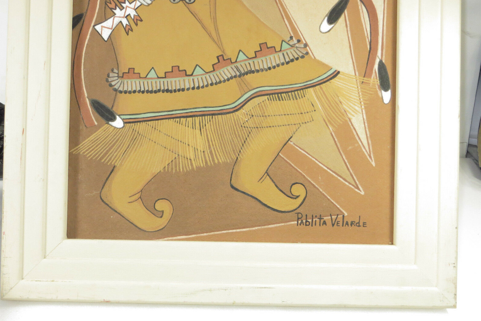 PABLITA VELARDE Listed APACHEE devile dancer NEW MEXICO (1918-2006) O/B 28″x16″