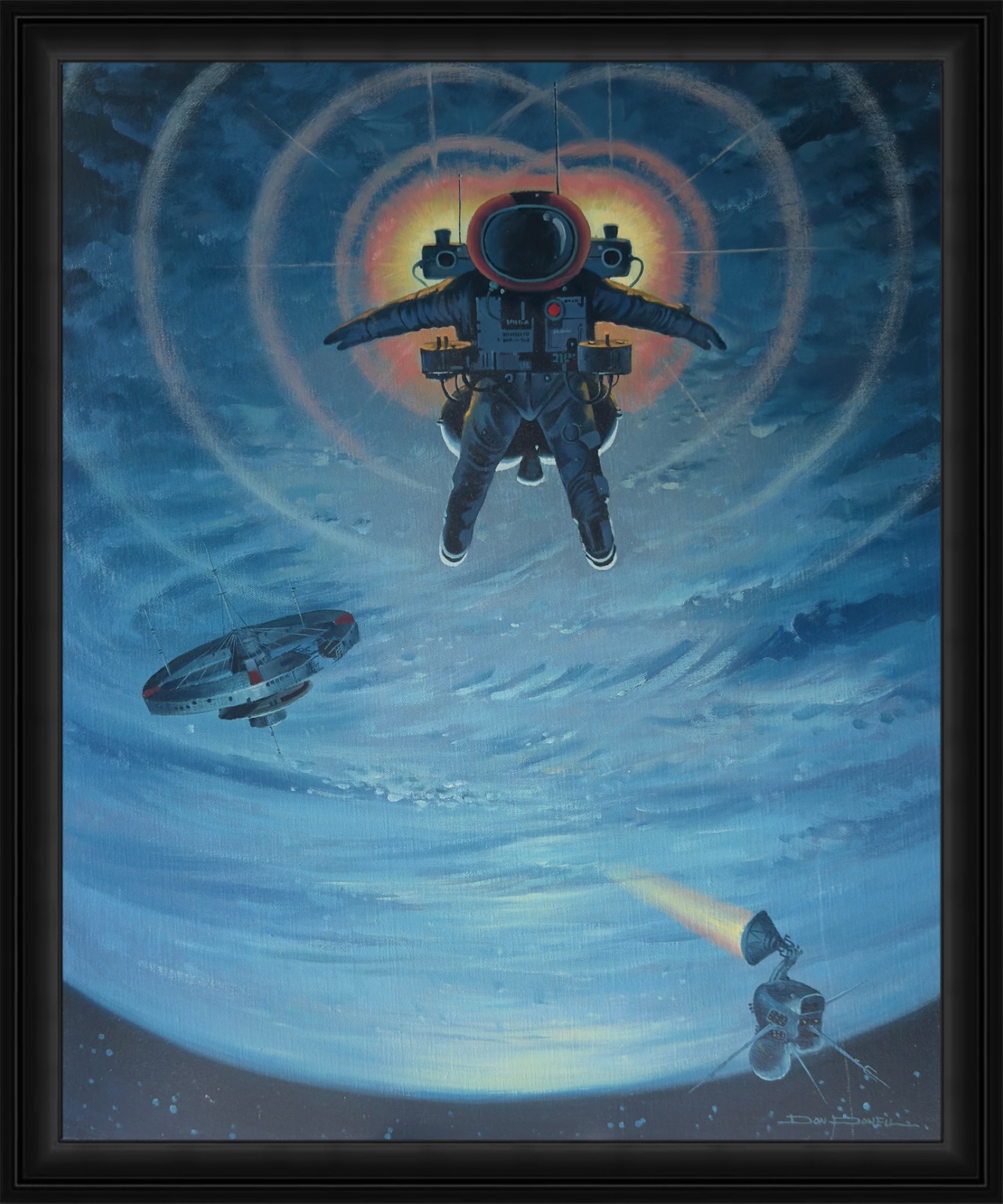 Apollo Inspired Astronaut in Space Sci-Fi Art – 20×24 inch oil on canvas