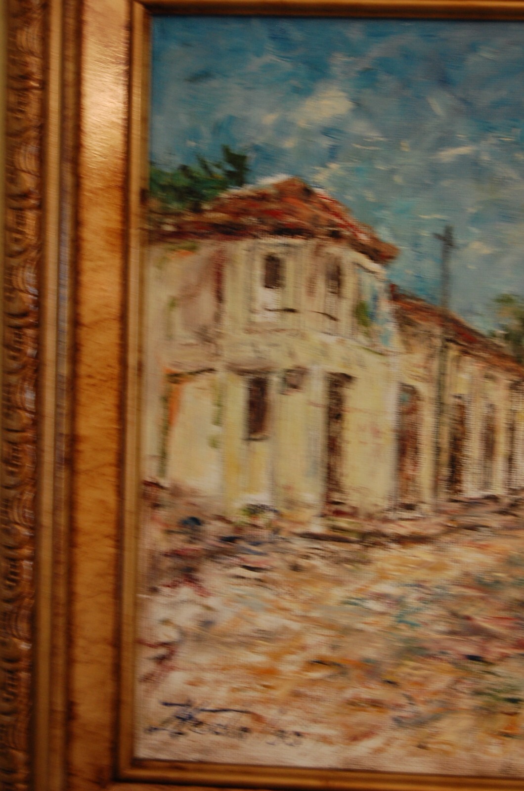 FRAMED SIGNED ORIGINAL OIL COLONIAL STREET OLD HAVANA, CUBA ARTIST: HECTO VIDAL