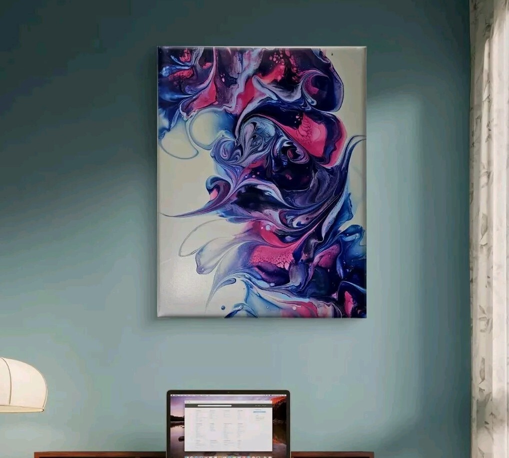 Handmade Original Art Acrylic Painting Canvas (16″X20″) Abstract Tangled Souls