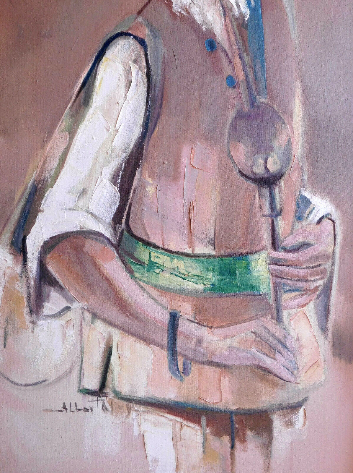 VERY WELL DONE LARGE ORIGINAL SIGNED INDIAN OIL PAINTING