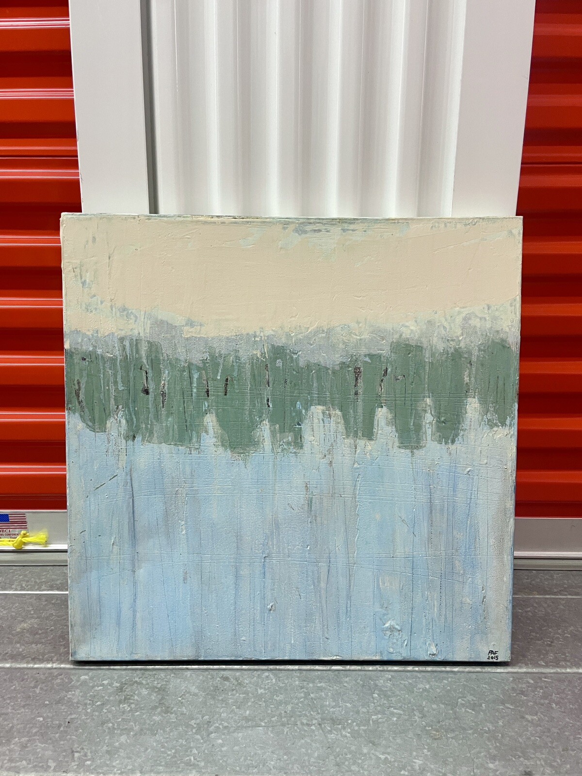 Original abstract seascape oil painting on canvas signed by artist Pat Forbes
