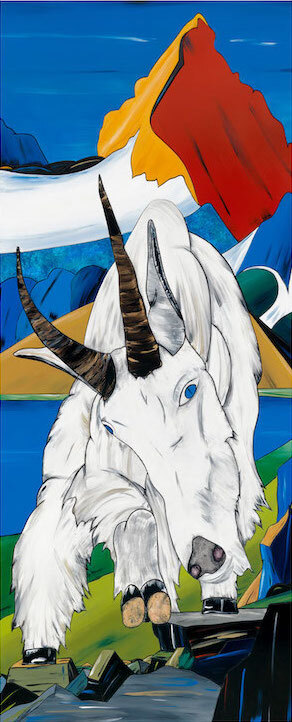 Fraser Mcgurk» The Goat » Canvas Collectible Art Mountain Wildlife Canmore Banff